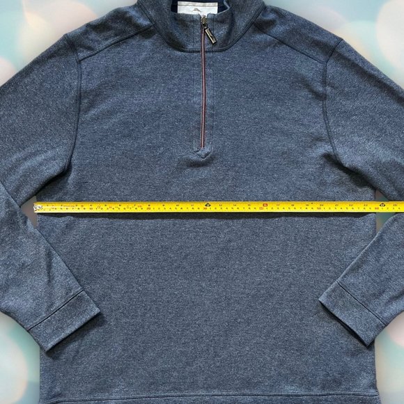 Tommy Bahama Men’s Blue Reversible Half Zip Sweater Sweatshirt Size L - Picture 3 of 5